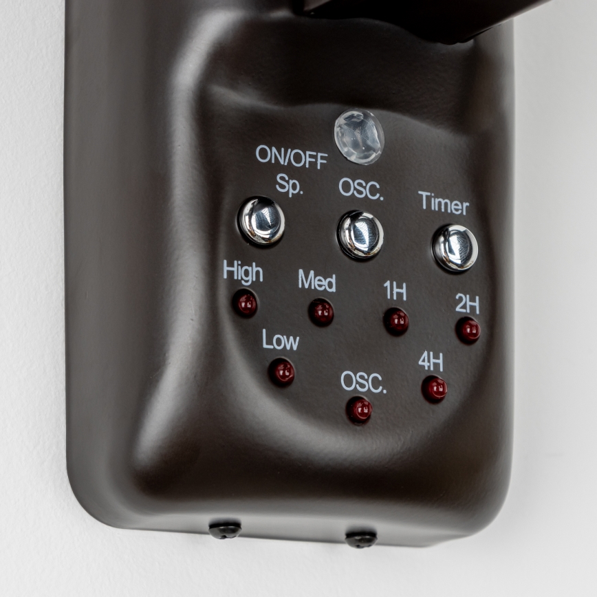 ZEVENTI - Wandventilator FREEZE 50W/230V diameter 40 cm zwart/bruin + afstandsbediening