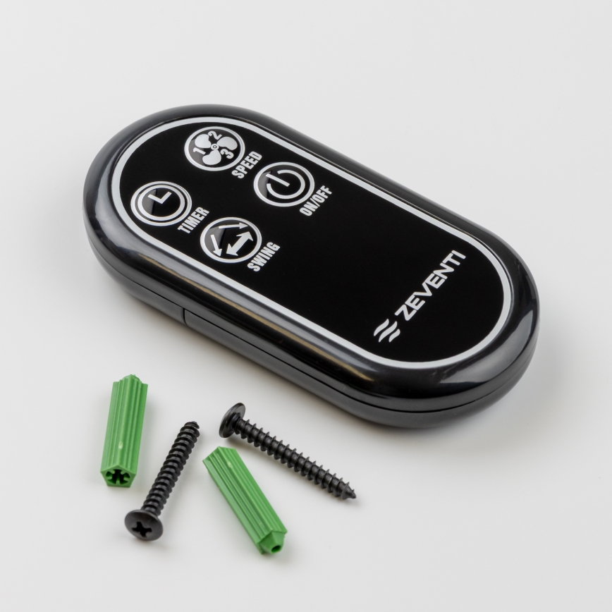 ZEVENTI - Wandventilator FREEZE 50W/230V diameter 40 cm zwart/bruin + afstandsbediening