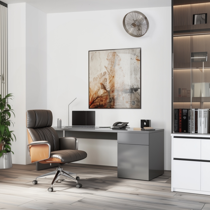 ZEVENTI - Wandventilator FREEZE 50W/230V Ø 45 cm mat chroom + afstandsbediening