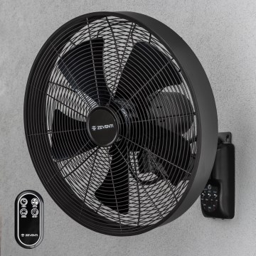 ZEVENTI - Wandventilator FREEZE 50W/230V Ø 45 cm zwart + afstandsbediening