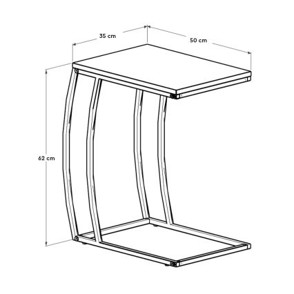 Zijtafel 65x35 cm bruin