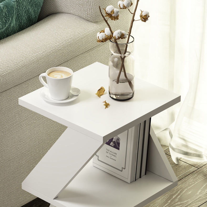 Zijtafel ALBENI 50x30 cm wit