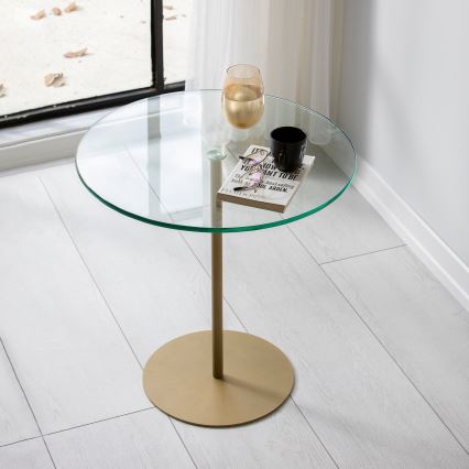 Zijtafel CHILL 50x50 cm goud/doorzichtig