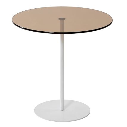 Zijtafel CHILL 50x50 cm wit/brons