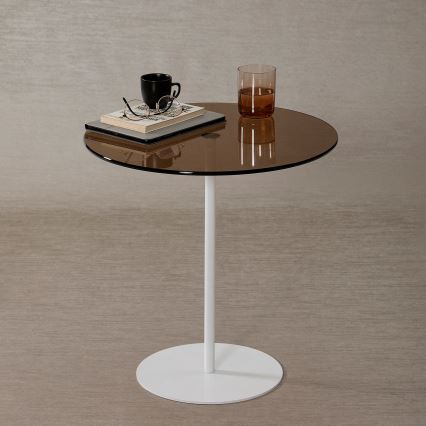 Zijtafel CHILL 50x50 cm wit/brons