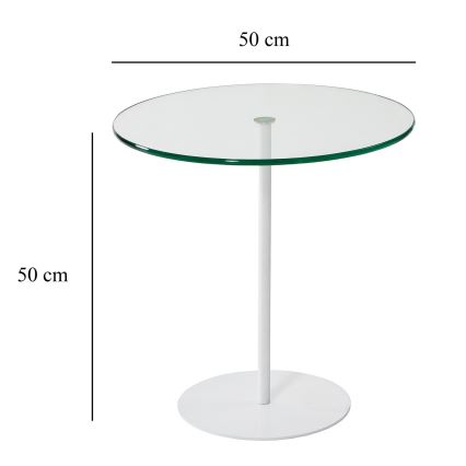 Zijtafel CHILL 50x50 cm wit/doorzichtig