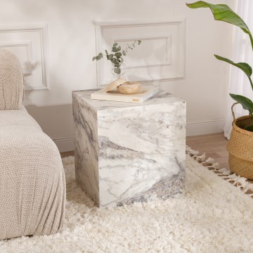 Zijtafel KUP 50x45 cm marmeren decor
