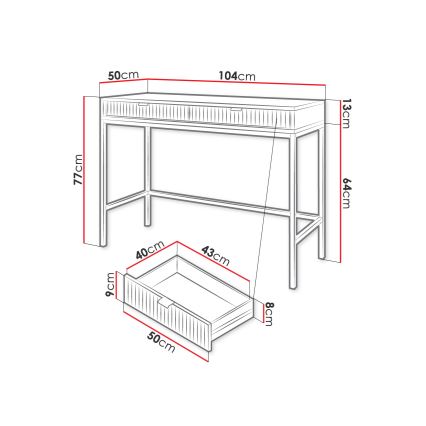 Zijtafel NOVA 77x104 cm grijs/zwart