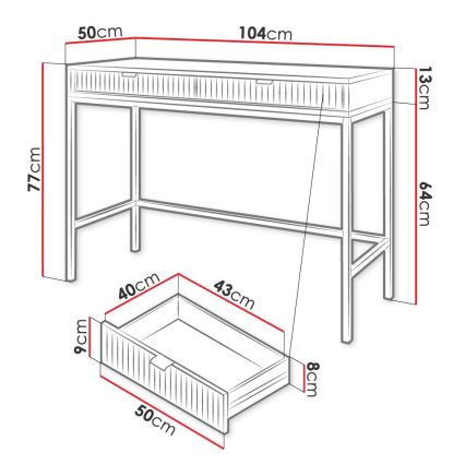 Zijtafel NOVA 77x104 cm wit/zwart