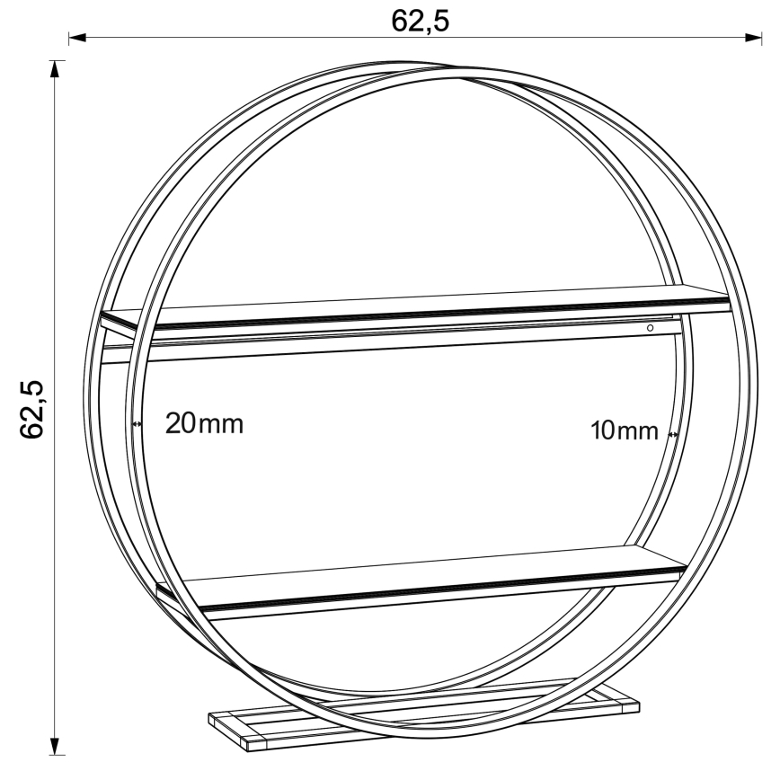 Zijtafel SHELF diameter 62,5 cm eiken