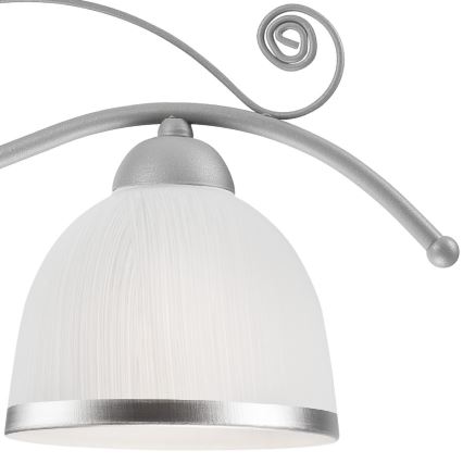 Zilveren Hanglamp aan ketting RETRO II 3x E27 / 60W / 230V