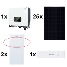 Zonne-kit SOFAR Solar - 10kWp RISEN Full Black + 10kW SOFAR Hybride omvormer 3p +10,24 kWh batterij