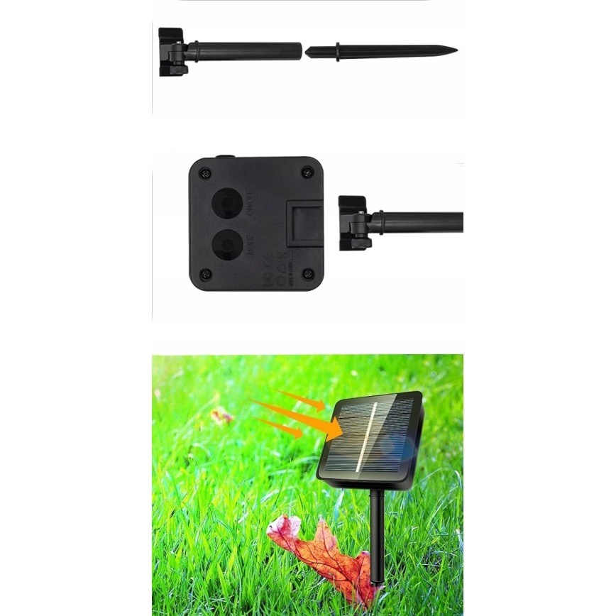 Zonne-LED decoratieve slinger 30xLED/8 functies 500 mAh 6,5 m IP67 warm wit