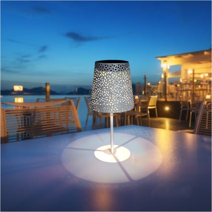 Zonne-LED-tafellamp LUVETRA LED/1xAA 4000K IP44 200 mAh wit