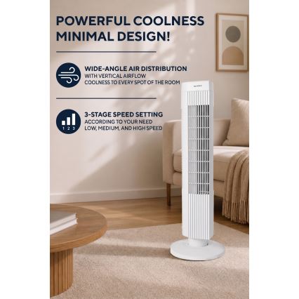 Zuilventilator 50W/230V wit