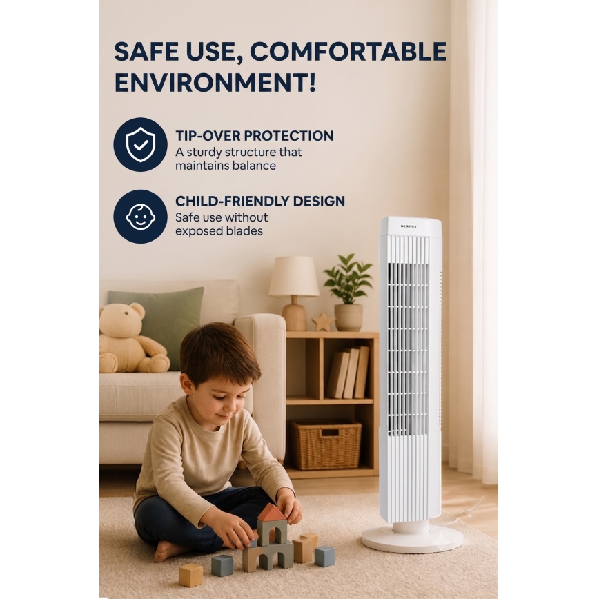 Zuilventilator 50W/230V wit