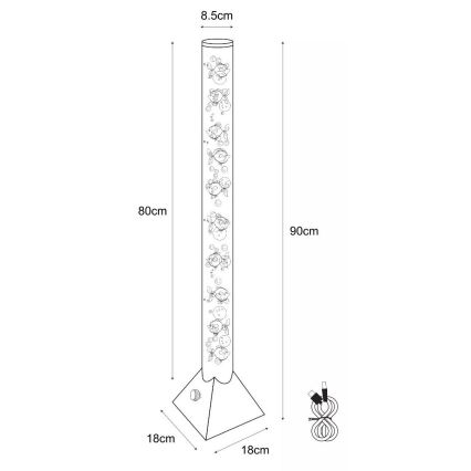 Zuma Line - LED RGB Vloerlamp LED/3,6W/5V
