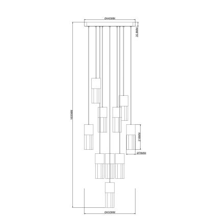 Zuma Line - Suspension LED sur câble LED/50W/230V dorée