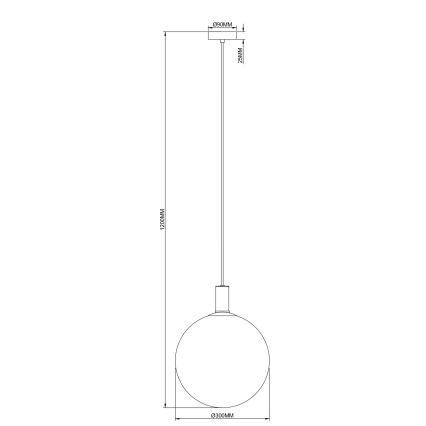 Zuma Line - Hanglamp met kabel 1xE27/25W/230V Ø 30 cm goud/zwart