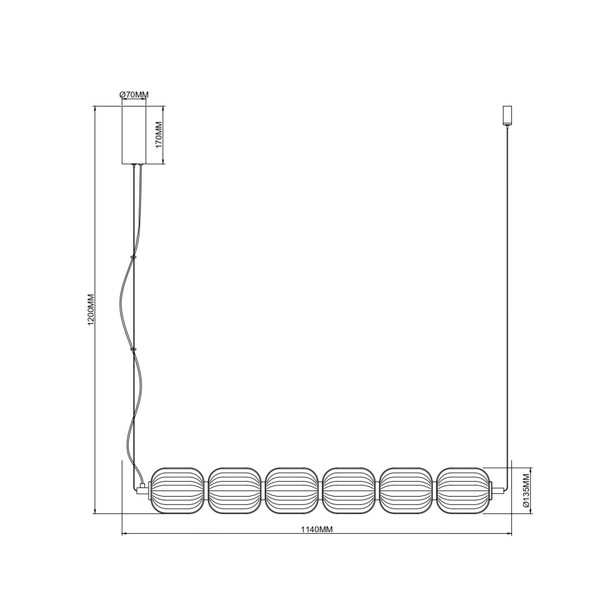Zuma Line - Lustre LED sur câble LED/50W/230V doré