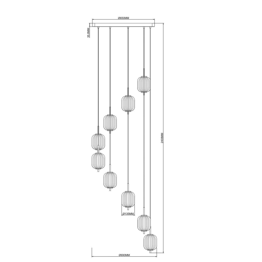 Zuma Line - Suspension LED sur câble 55W/230V Ø 63 cm dorée