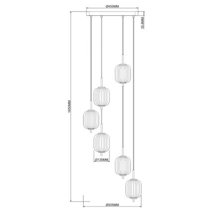 Zuma Line - Suspension LED à câble LED/34W/230V Ø 50,5 cm, dorée