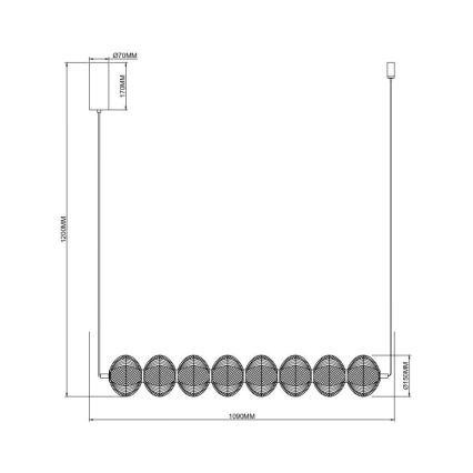 Zuma Line - Suspension LED sur câble LED/50W/230V dorée