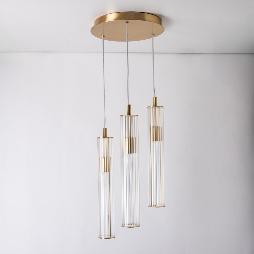 Zuma Line - Suspension sur câble 3xE14/7W/230V dorée