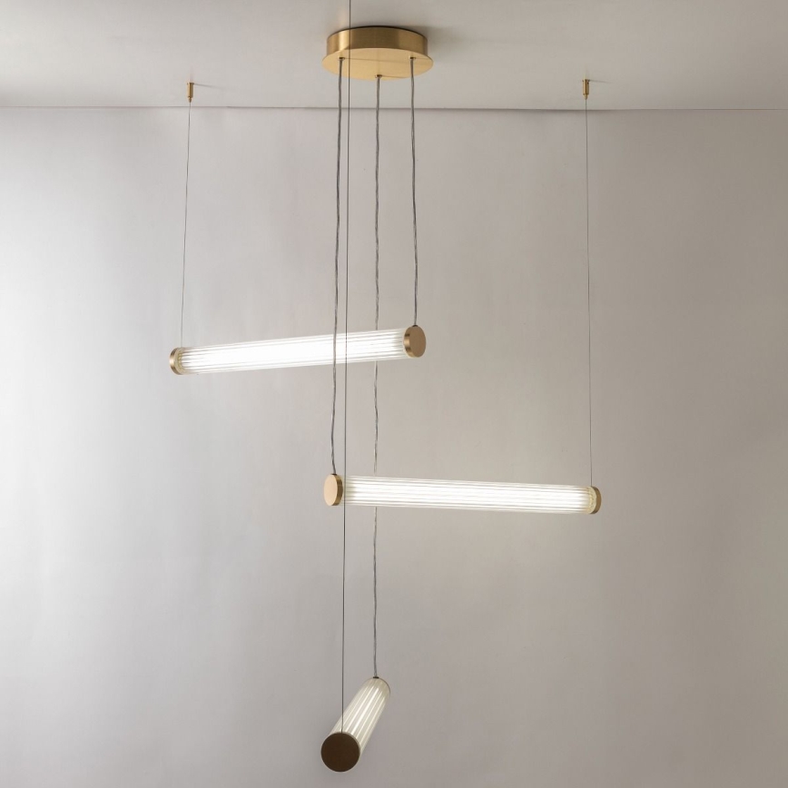 Zuma Line - Suspension LED gradable sur câbles LED/64W/230V 2700-6500K dorée + télécommande