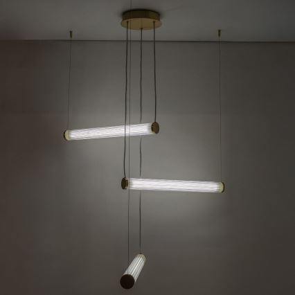 Zuma Line - Suspension LED gradable sur câbles LED/64W/230V 2700-6500K dorée + télécommande