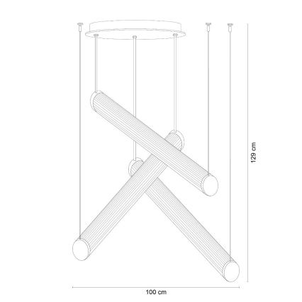Zuma Line - Suspension LED gradable sur câbles LED/64W/230V 2700-6500K dorée + télécommande