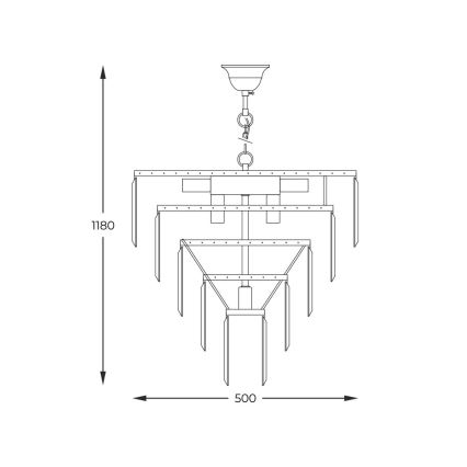 Zuma Line - Hanglamp aan een ketting 10xE14/40W/230V goud