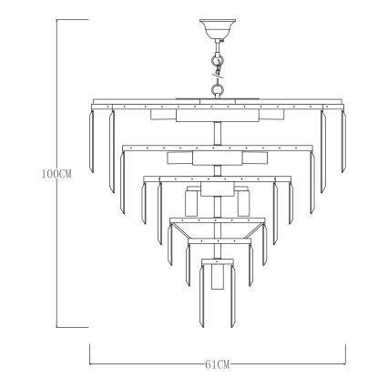 Zuma Line - Lustre suspendu à chaîne 20xE14/40W/230V doré