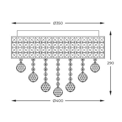 Zuma Line - Plafonnier 6xG9/25W/230V d. 40 cm chrome brillant