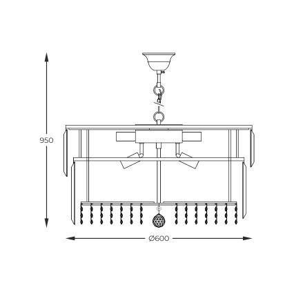 Zuma Line - Suspension chaîne 16xE14/40W/230V d. 60 cm doré