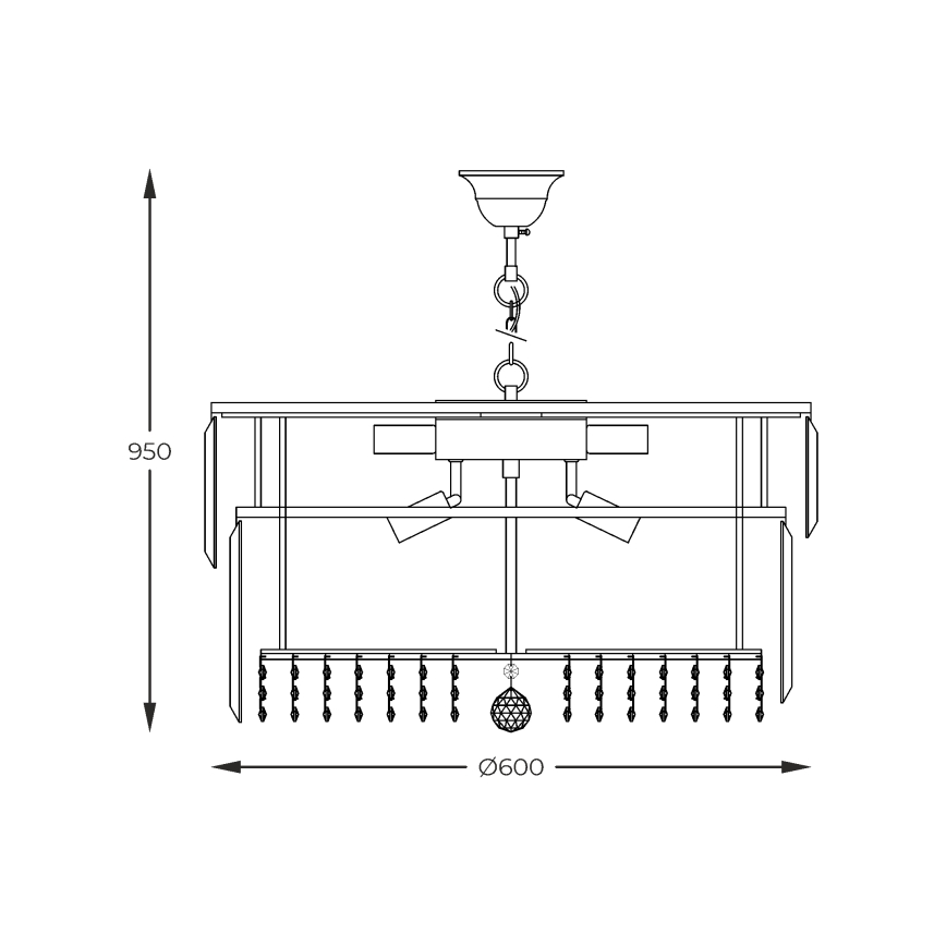Zuma Line - Suspension chaîne 16xE14/40W/230V d. 60 cm doré