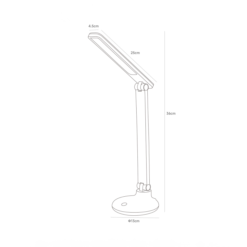Zuma Line - LED Oplaadbare bureaulamp LED/6W/1200 mAh 3000/4500/6000K CRI 90 zwart