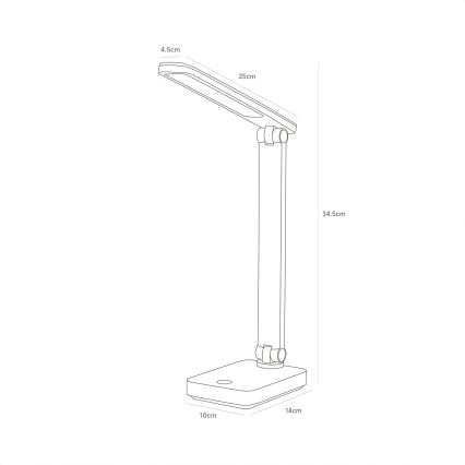 Zuma Line - Lampe de table rechargeable LED/8W/1200 mAh 3000/4500/6000K blanc
