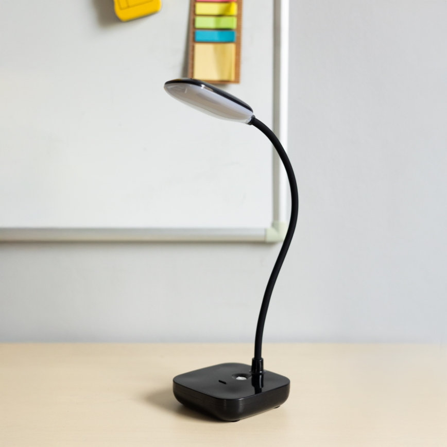 Zuma Line - LED Oplaadbaar tafellamp LED/7W/1200 mAh 3000/4500/6000K zwart