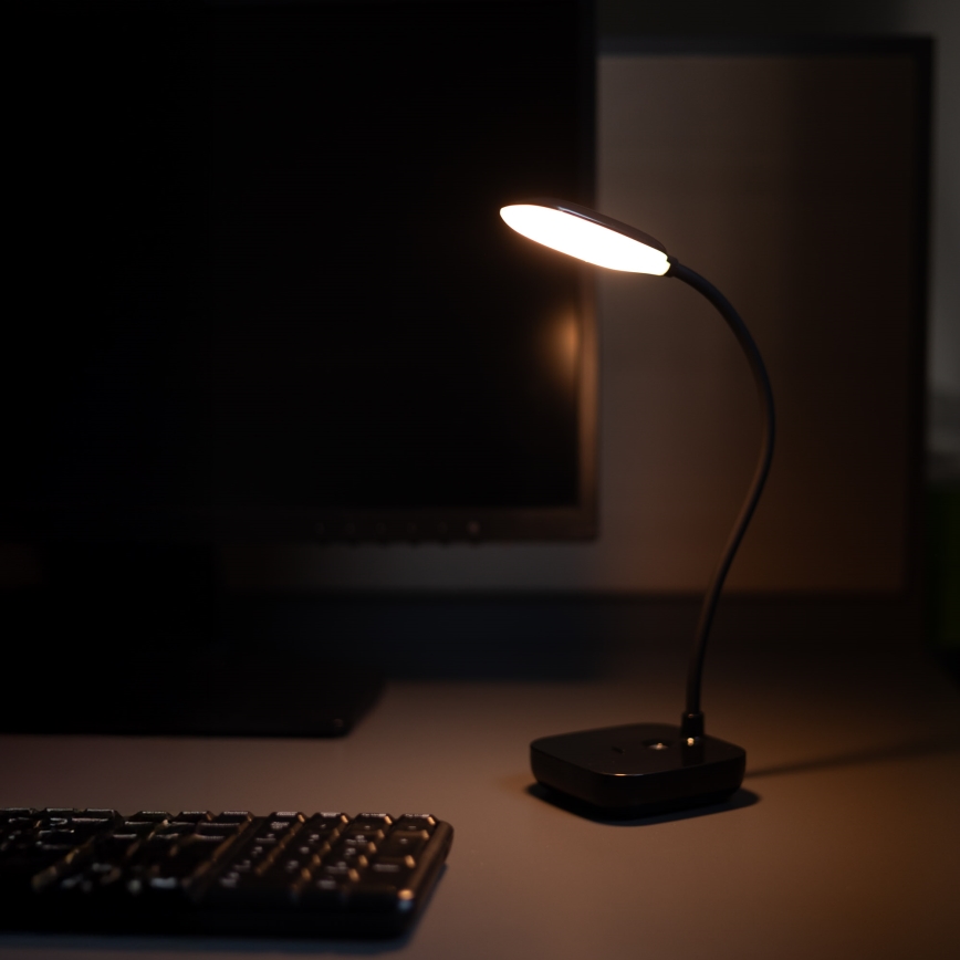 Zuma Line - LED Oplaadbaar tafellamp LED/7W/1200 mAh 3000/4500/6000K zwart