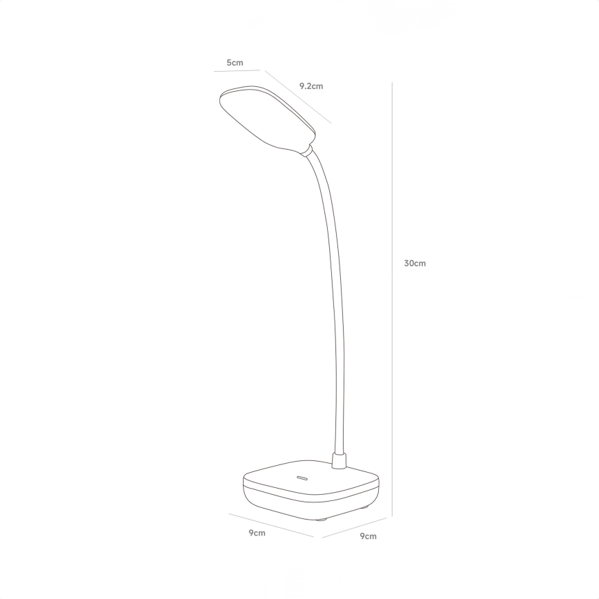 Zuma Line - Lampe de table rechargeable LED/7W/1200 mAh 3000/4500/6000K blanc