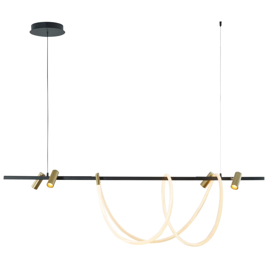 Zuma Line - LED dimbare hanglamp aan kabel LED/60W + LED/7,5W/230V 2700-6000K zwart/goud + afstandsbediening