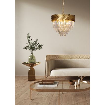 Zuma Line - Hanglamp aan een ketting 9xE14/40W/230V goud