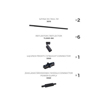 Zuma Line - Spot in een rail systeem 6xGU10/35W/230V zwart