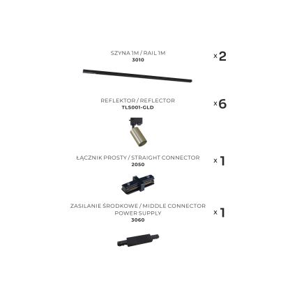 Zuma Line - Spot in een rail systeem 6xGU10/35W/230V zwart/goud