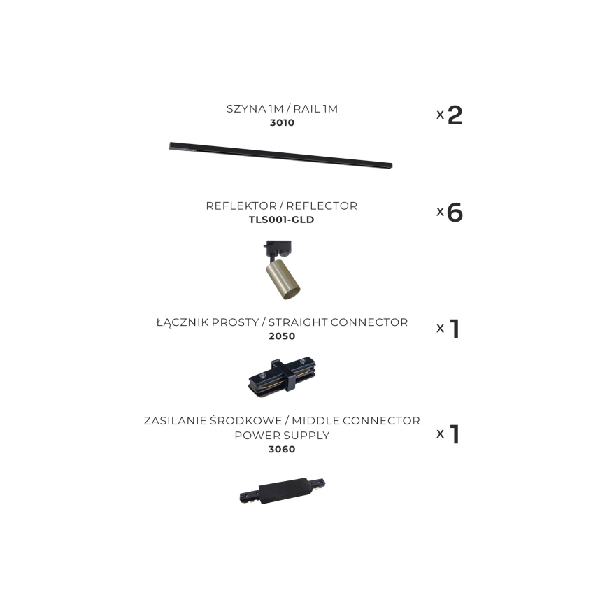 Zuma Line - Spot in een rail systeem 6xGU10/35W/230V zwart/goud