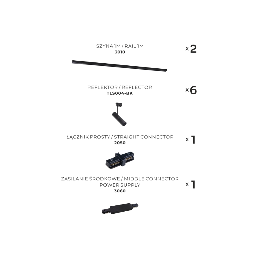 Zuma Line - Spot in een rail systeem 6xGU10/35W/230V zwart