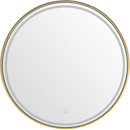Zuma Line - LED badkamerspiegel met achtergrondverlichting, 36W, 230V, 3000/4000/6000K, Ø 80 cm, IP44, goudkleurig