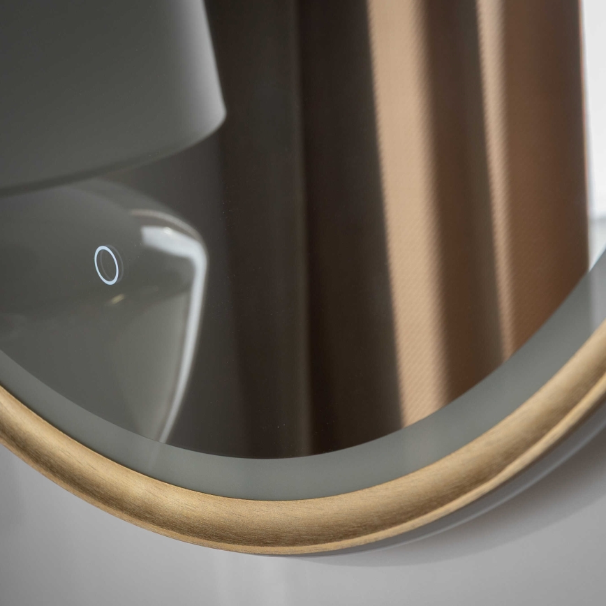 Zuma Line - LED-wandspiegel voor de badkamer met LED-achterverlichting/36W/230V 3000/4000/6000K Ø 80 cm IP44 messing