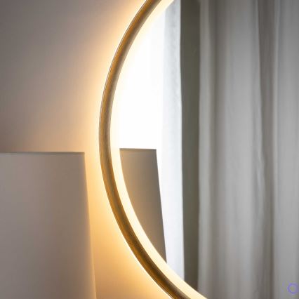 Zuma Line - LED-wandspiegel voor de badkamer met LED-achterverlichting/36W/230V 3000/4000/6000K Ø 80 cm IP44 messing